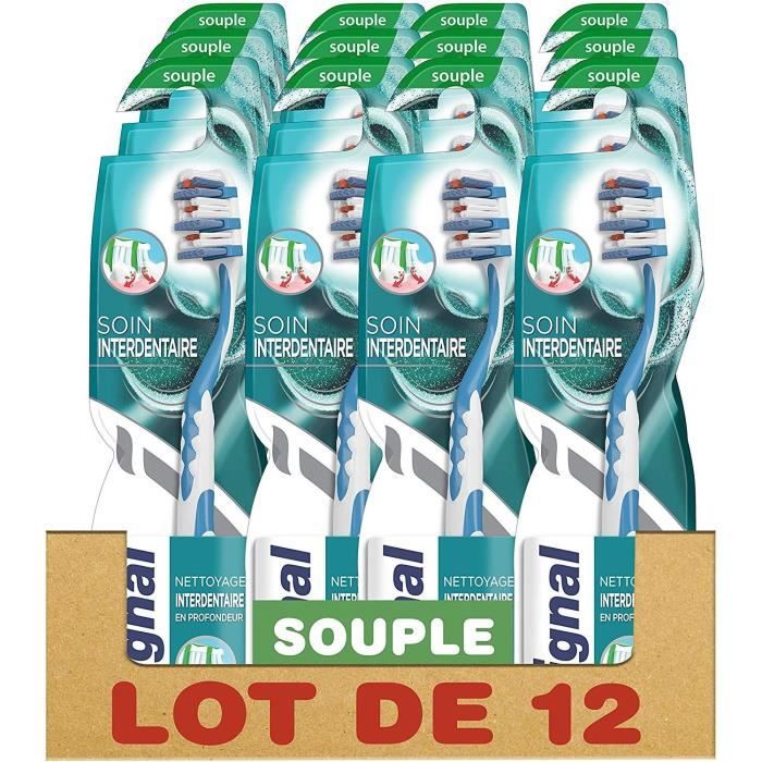 SIGNAL Lot de 12 Brosses à dents Manuelle Souple Soin Interdentaire