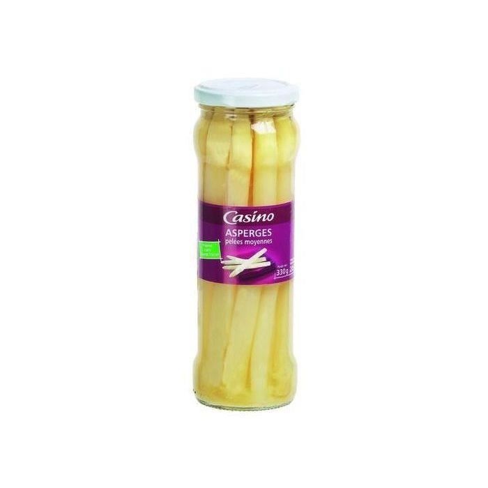CASINO Asperges blanches pelées moyennes 205g
