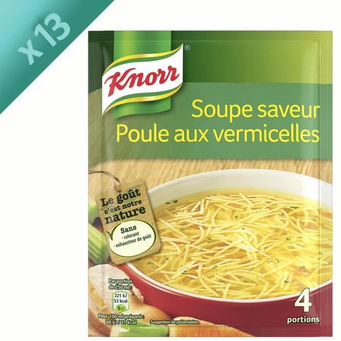 KNORR Soupe Poule Vermicelles - Lot de 13x 63 g