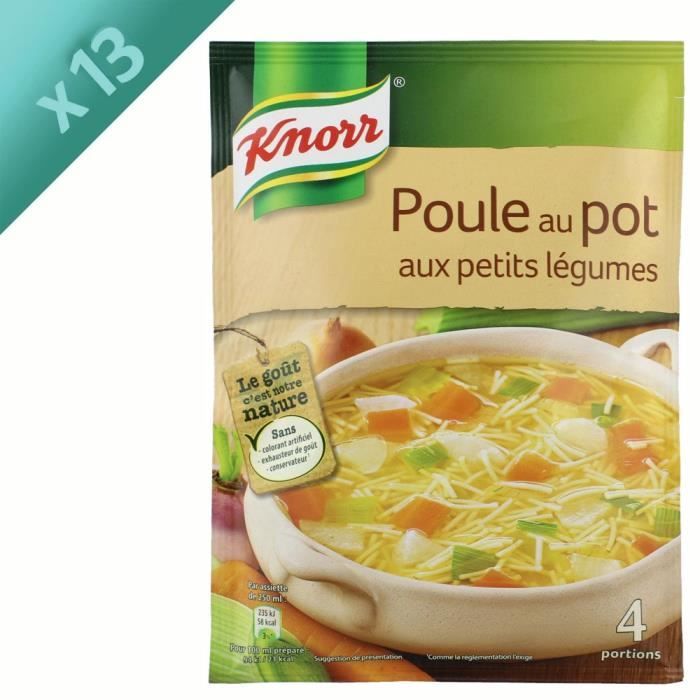 KNORR Soupe Poule au Pot aux Petits Légumes - Lot de 13x 72 g