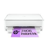 Imprimante tout-en-un HP Envy 6022e Jet d'encre couleur - Copie Scan - Idéal pour la famille - 3 mois d'Instant ink inclus avec HP+