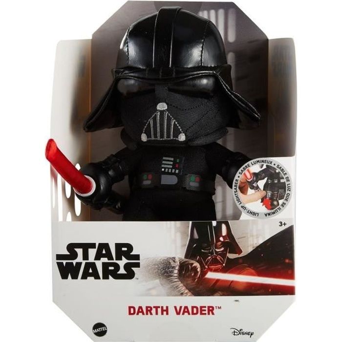 Star Wars - Peluche Dark Vador Star Wars, environ 20 cm, avec sabre lumineux - Peluche - Dès 3 ans