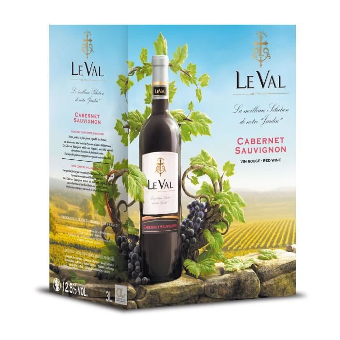 Le Val Cabernet Sauvignon IGP Pays d’Oc - Vin rouge de Languedoc - Bib 3 L