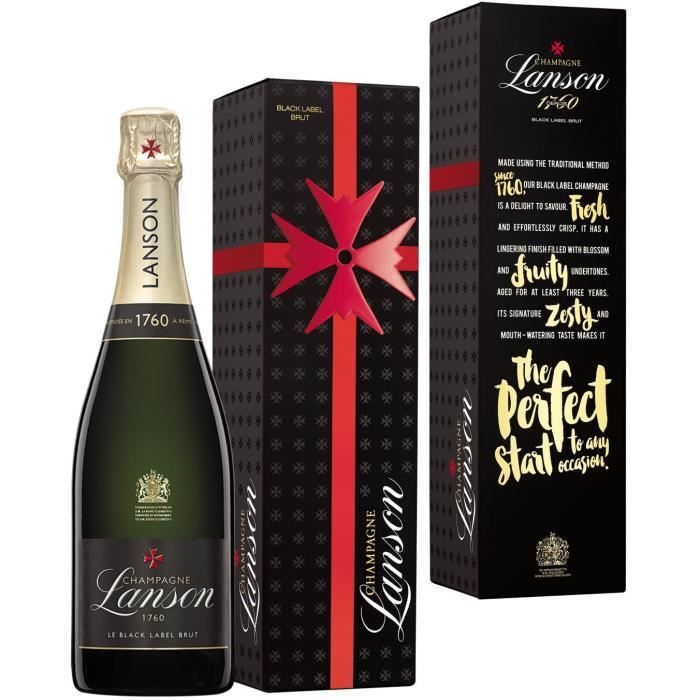 Champagne Lanson Le Black Label Brut avec étui ruban - 75 cl
