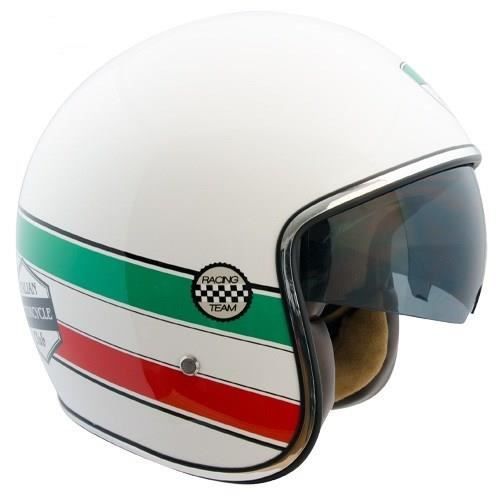 CGM Casque Jet 103I Italia Racing Blanc