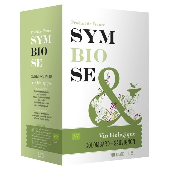 BIB Symbiose Colombard Sauvignon Vin de France - Vin blanc - Bio