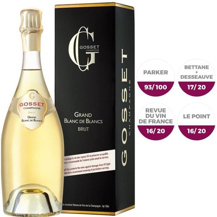 Champagne Gosset Grand Blanc de blancs avec étui