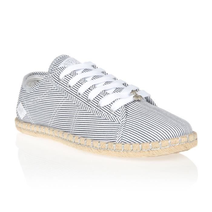LE TEMPS DES CERISES Espadrilles à Lacets Basic Beach Bleu/Blanc Femme