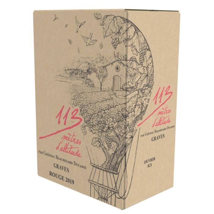 BIB 2.25L Château Beauregard Ducasse 113 mètres d'altitude 2019 Graves - Vin rouge de Bordeaux