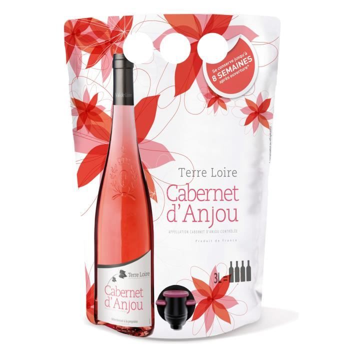 Terre de la Loire Cabernet d'Anjou - Vin rosé de la Loire - BIB 3L