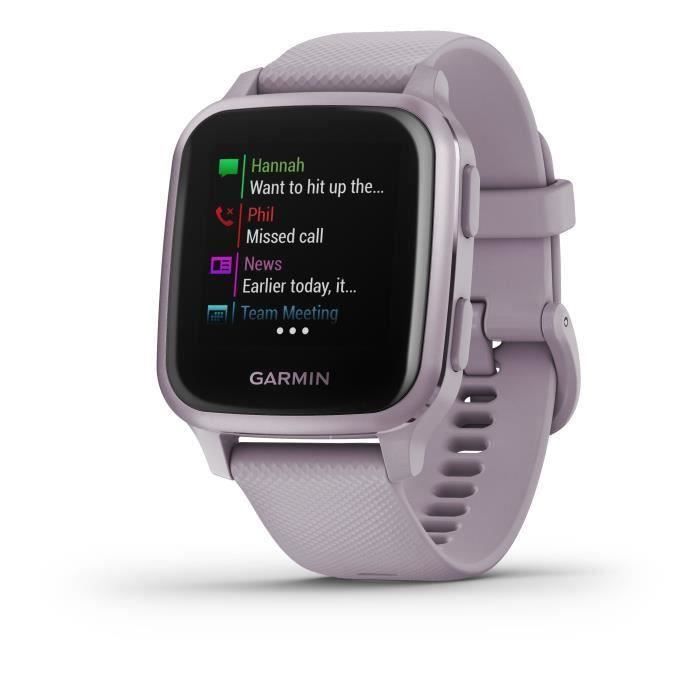 Garmin - Venu Sq - Montre connectée GPS Multi-sports & Santé - Autonomie Longue Durée - Lavender/Rose