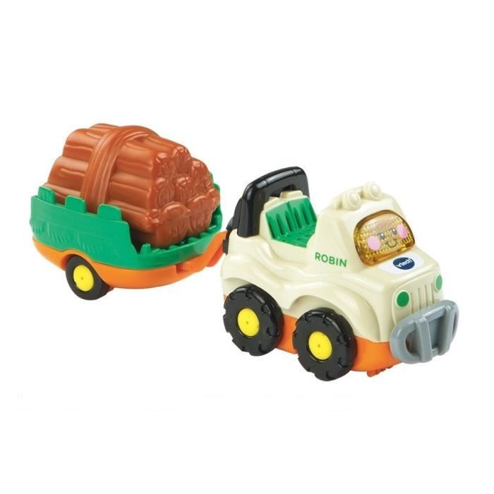 VTECH - Tut Tut Bolides - Véhicule avec Remorque - Robin Super Tout Terrain et sa Remorque
