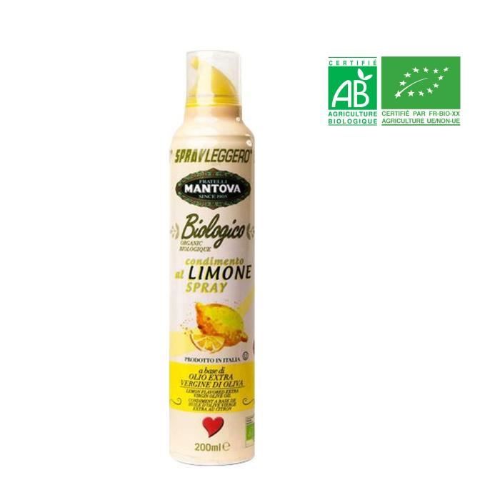 MANTOVA Spray d'huile d'olive extra vierge arôme citron BIO - 200 ml