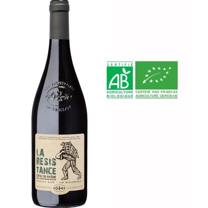 Vignerons de L'enclave La Résistance 2018 Côtes du Rhône - Vin rouge de la Vallée du Rhône - Bio