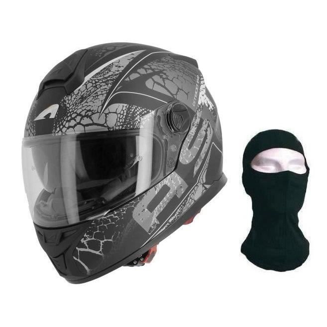 ASTONE Casque Intégral GT800 Evo Kaima + cagoule - Noir et gris