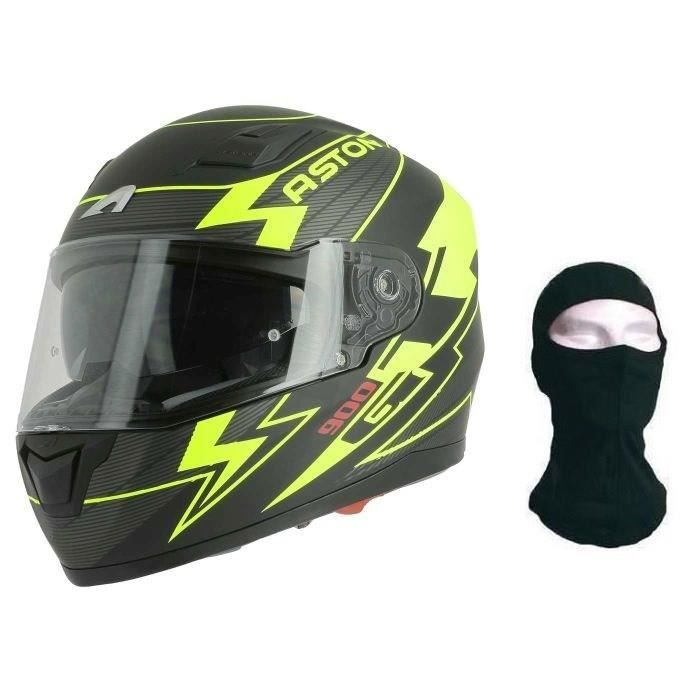 ASTONE Casque Intégral GT900 Arrow + cagoule - Noir et jaune