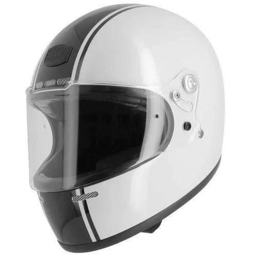 ASTONE Casque Intégral GT Retro Stripes + cagoule - Blanc et noir