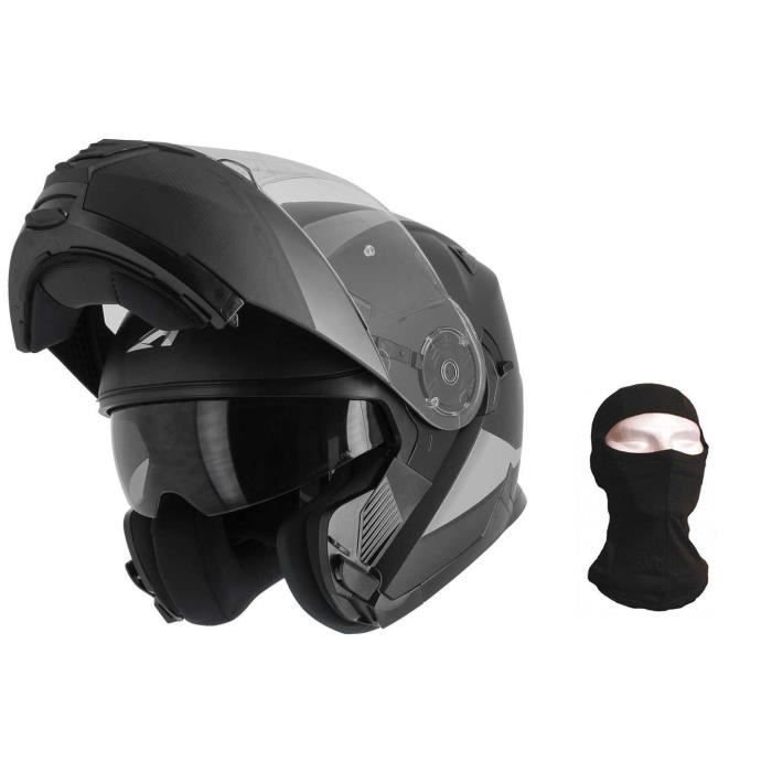 ASTONE Casque Modulable RT1200 Vanguard + cagoule - Noir et anthracite