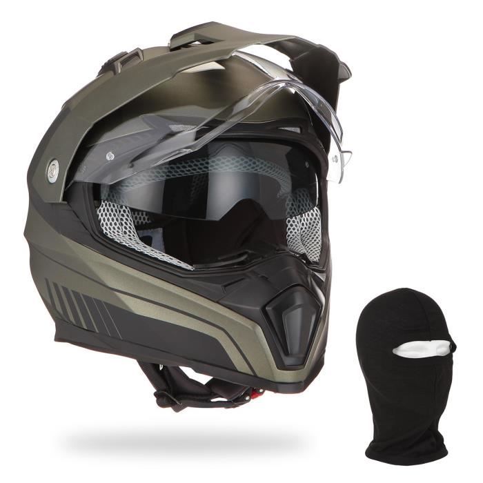 ASTONE Casque moto Crossmax Shaft titanium + Cagoule
