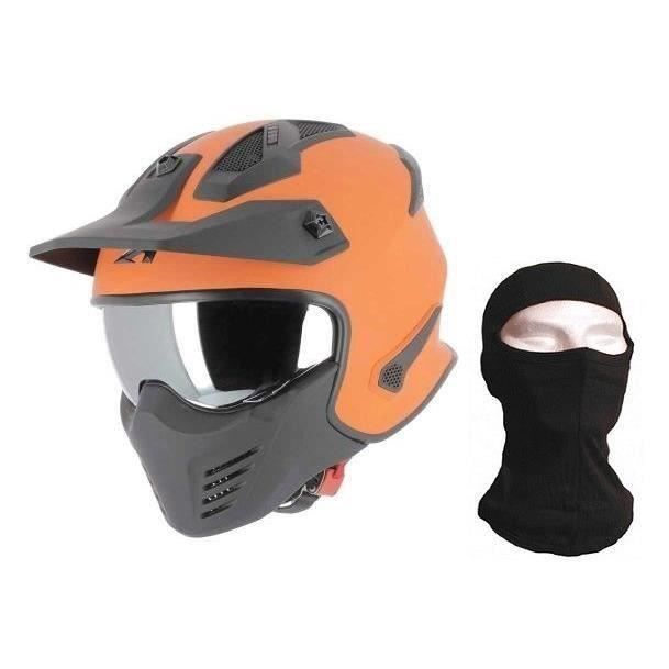 ASTONE Casque moto intégral Elektron + Cagoule - Orange mat