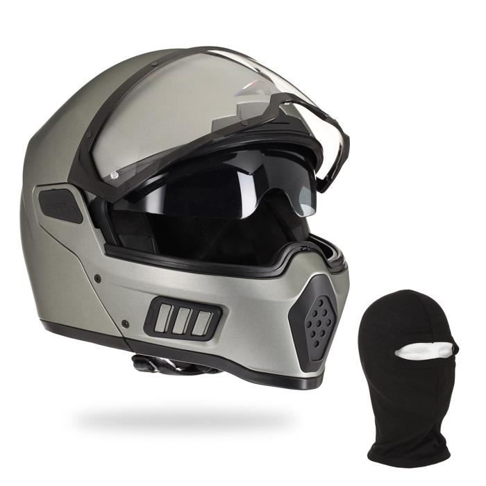 ASTONE Casque moto intégral Spectrum + Cagoule - Gris metal mat