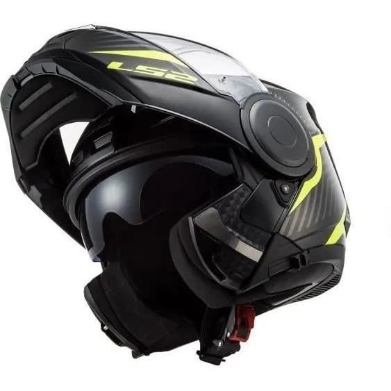 LS2 casque modulable Scope Skid black H-V yellow