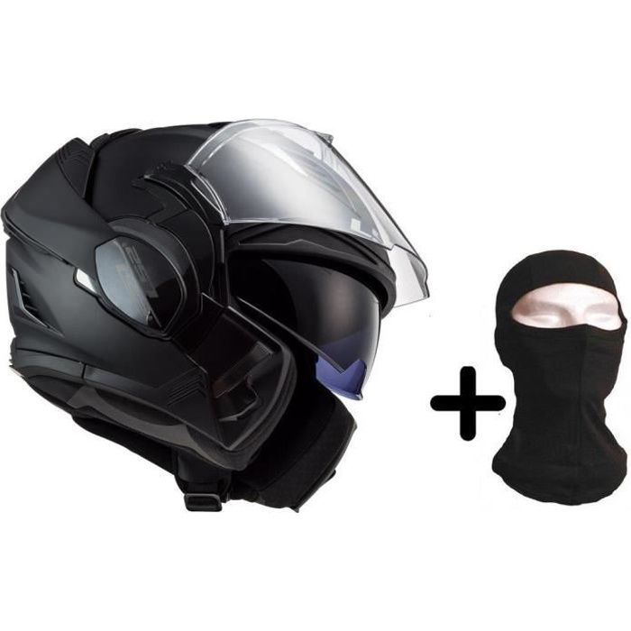 Casque modulable LS2 Valiant II - Noir mat + cagoule