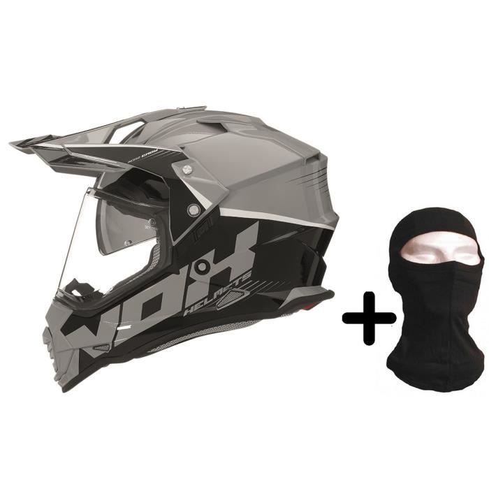 NOX Casque cross N312 Crow gris nardo