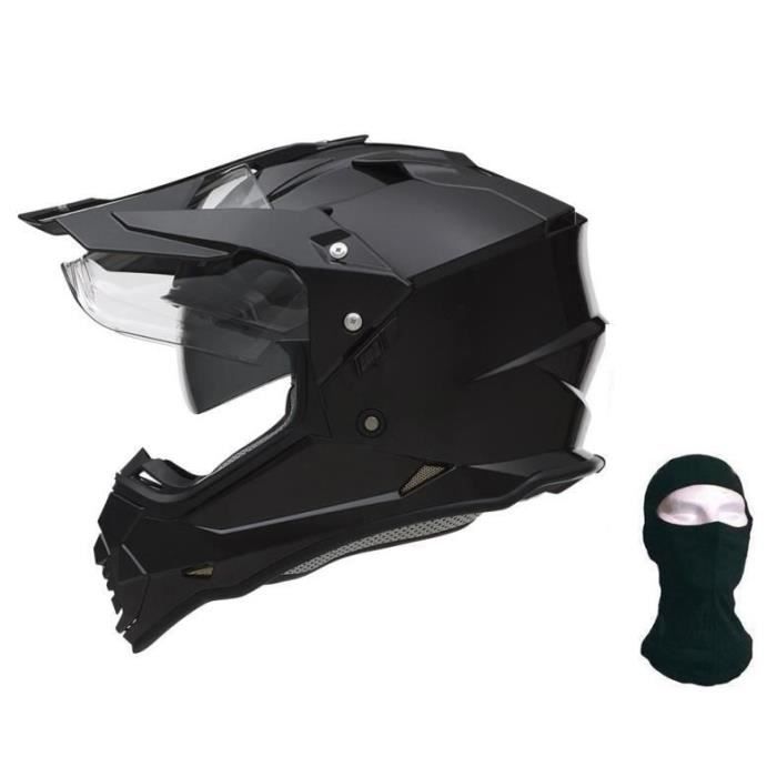 NOX Casque Cross N312 + cagoule - Noir mat