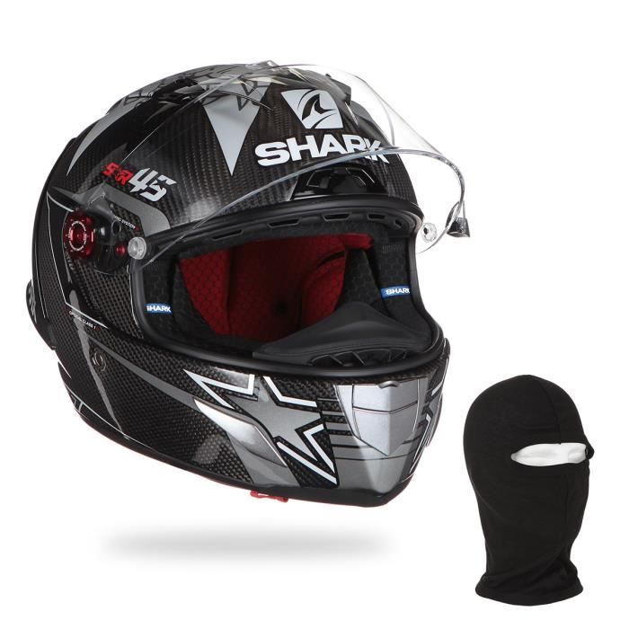 SHARK RACE R PRO GP REDDING WINTER TEST Carbone + cagoule offerte