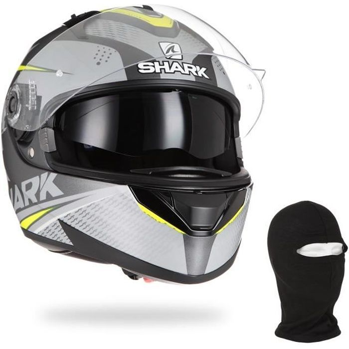 SHARK Casque moto intégral Ridill Stratom + Cagoule - Noir anthracite et Jaune