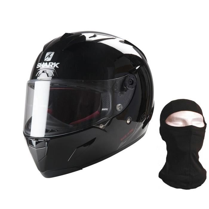 SHARK Casque moto intégral Race R Pro + Cagoule - Noir