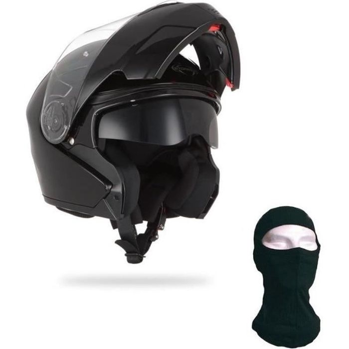 STORMER Casque Modulable Turn Noir Verni + Cagoule