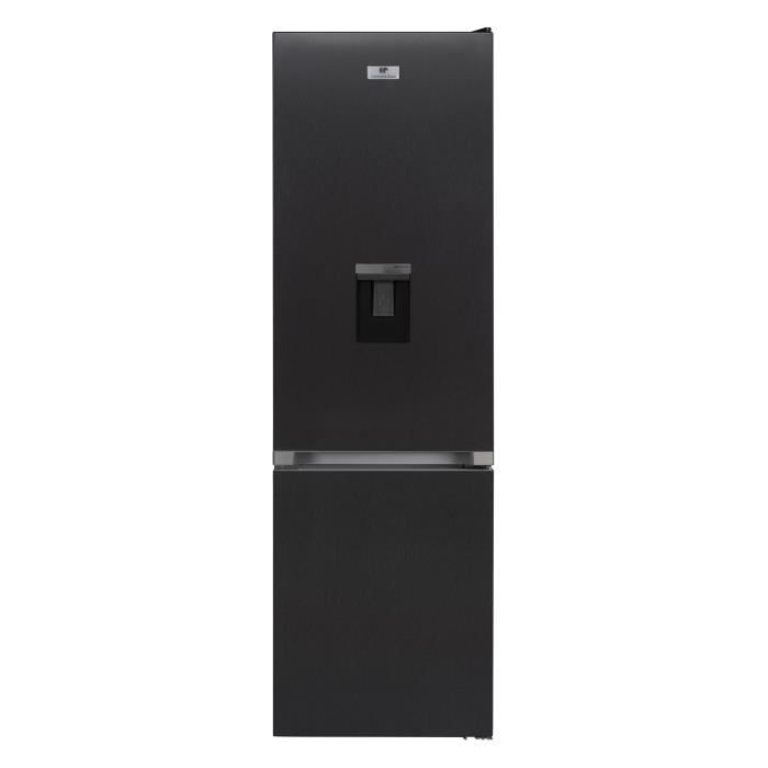 CONTINENTAL EDISON - Réfrigérateur congélateur bas - No Frost - 270L - distributeur d'eau - Inox noir - Classe E - L54 xH180 cm