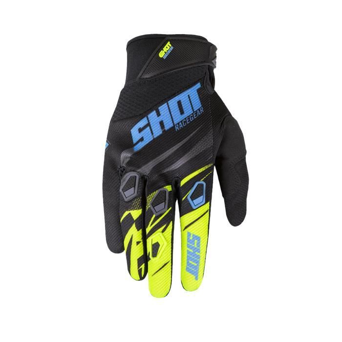 SHOT Gants Cross Kid Devo Ventury - Noir cyan et jaune