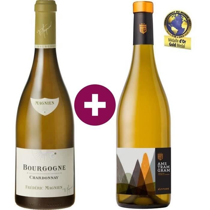 Duo des Chardonnay Bourgogne & Languedoc - Frédéric Magnien 2014 Bourgogne Chardonnay & Ams Tram Gram 2020 Pays d'Oc - 2 x 75cl