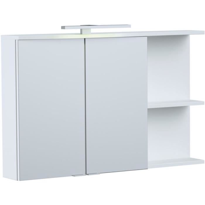 ONDE Armoire de toilette L 90cm - Blanc brillant