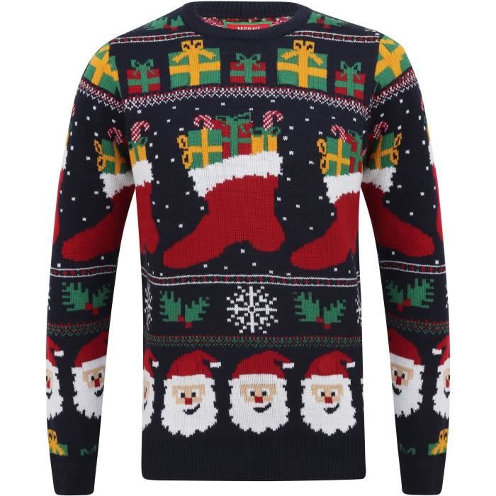 Pull de Noël Jacquard à Leds Bleu Homme