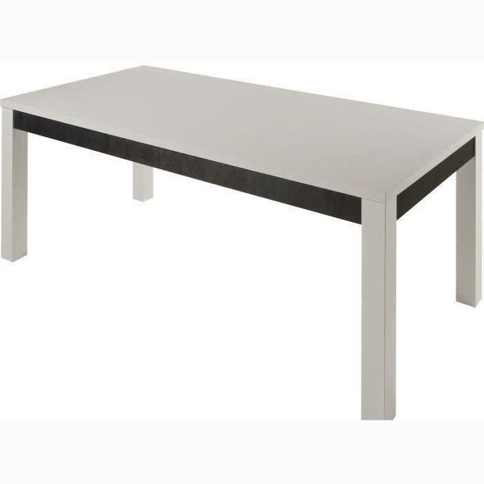 Table rectangle L 190 cm - Structure en panneau de particule épaisseur de 18mm - Blanc et gris - Coo