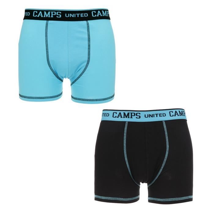 CAMPS Lot de 2 Boxers Noir et Bleu Homme