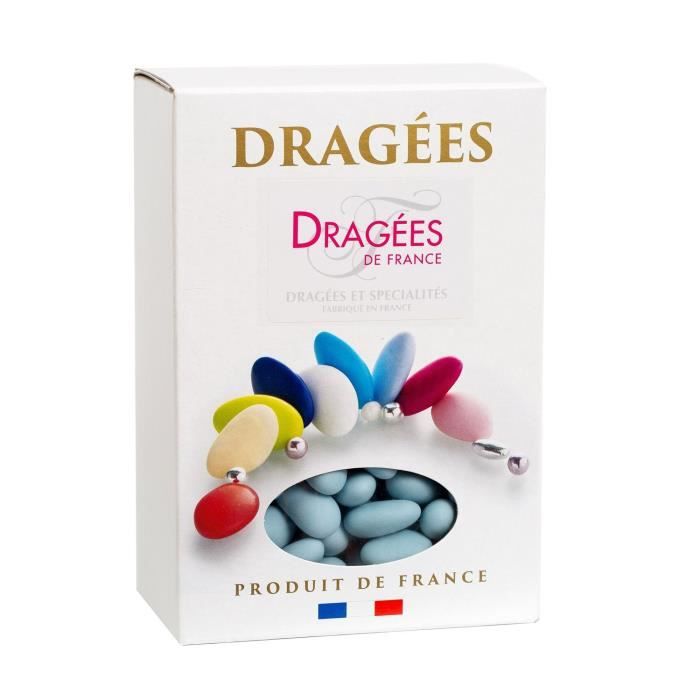 DRAGEES DE FRANCE Dragées Amande Marguerite 20% - Couleurs : bleue - Boîte 1 kg