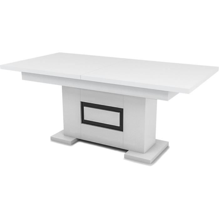Table rectangulaire - Blanc et noir - Riva 2 - Cotemporain - 190 x 90 x 78 cm
