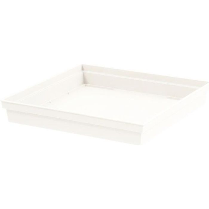 EDA Soucoupe carrée Toscane - 32,6 x 32,6 x H 4,9 cm - Blanc