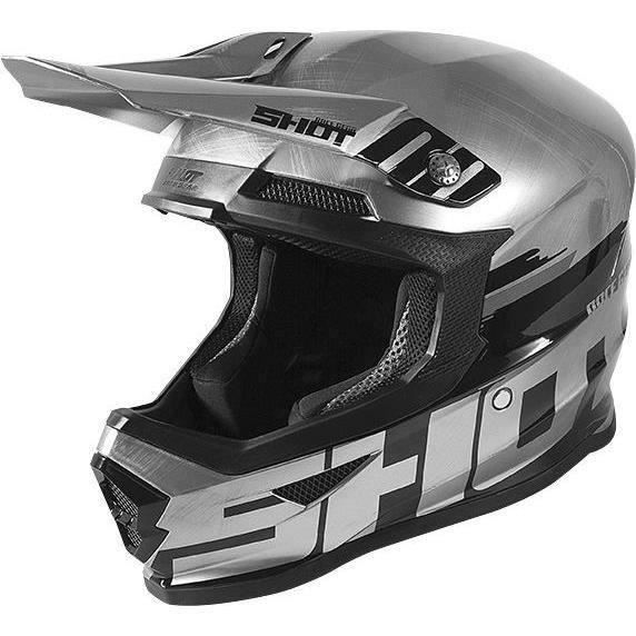 SHOT Casque cross Furious Brush - Noir et chrome