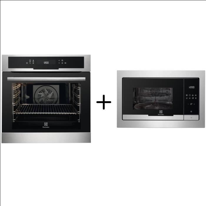 ELECTROLUX EEC5799BOX - Four électrique multifonction + ELECTROLUX EMT25207OX - Micro-ondes grill Inox Pack encastrable