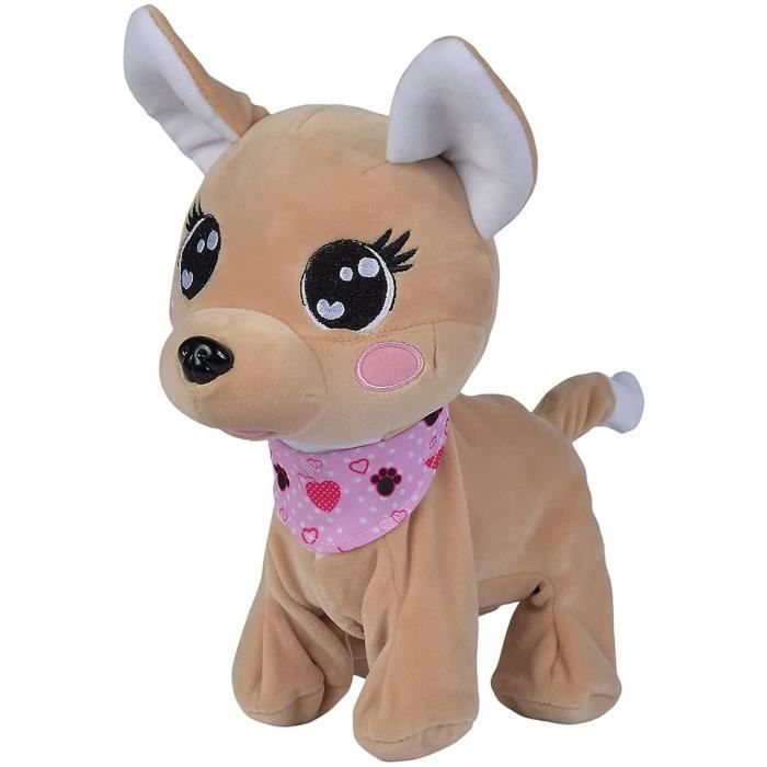 Simba - Chichi Love Baby Boo - Chien Peluche Interactive - Réagit à 12 Ordres - 60 Sons Différents - Piles Incluses