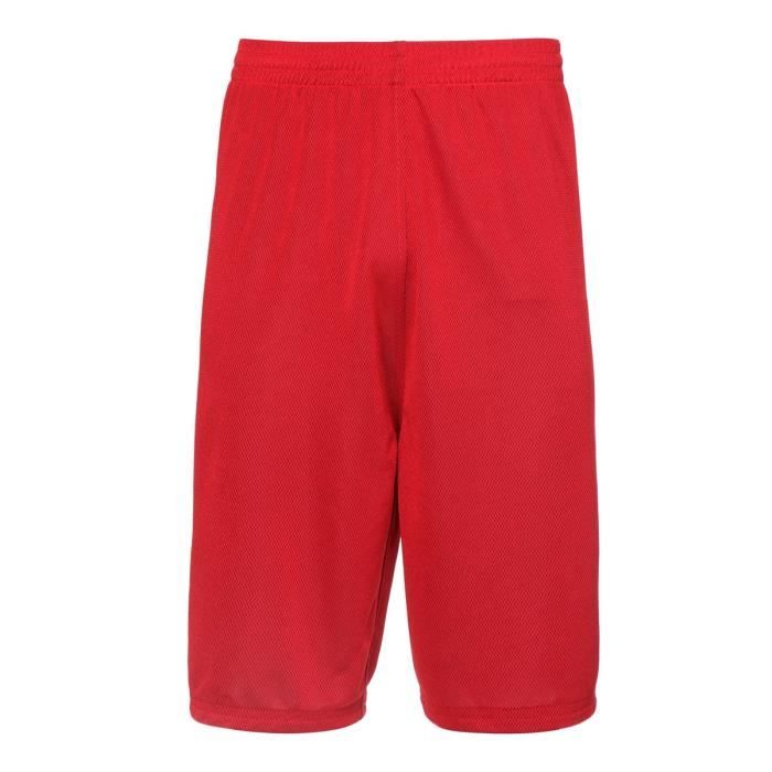 PEAK Short de basketball Réversible - Homme - Rouge et noir