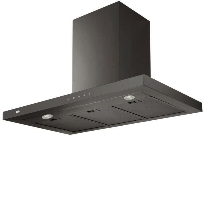 Hotte décorative murale CONTINENTAL EDISON CEH90BSS 90 cm - Inox foncé