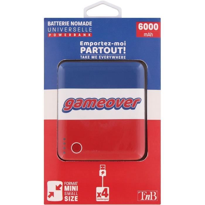 T'nB GAME OVER PBUS6000GO Batterie de secours 6000 mAh