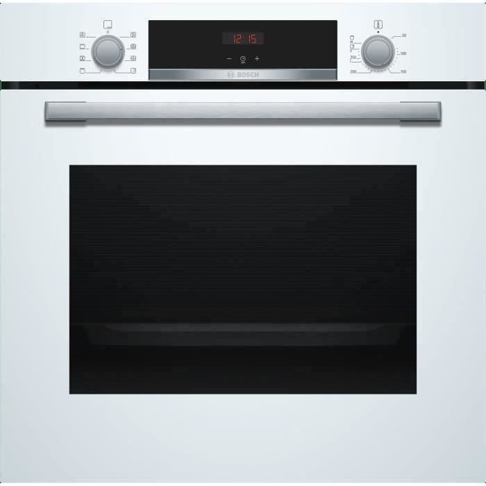 Four électrique encastrable air pulsé 3D+ - Nettoyage Ecoclean - BOSCH - HBA553BV0 - Blanc - 71 L - Classe A